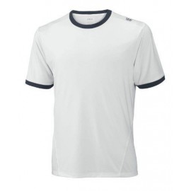 T-shirt Wilson Cardiff Ringer Crew - Blanc / Bleu Marine