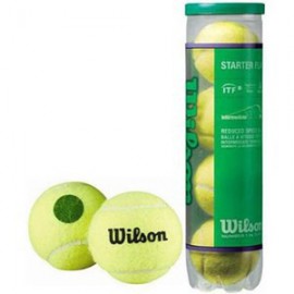 Balle de tennis intermédiaire - starter green - Tube de 4 balles